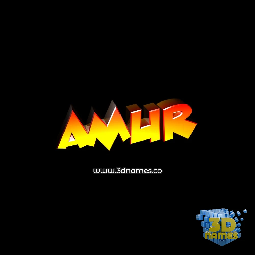 amur in Black Background style - 3D name wallpaper