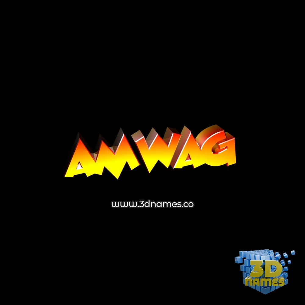 amwag in Black Background style - 3D name wallpaper