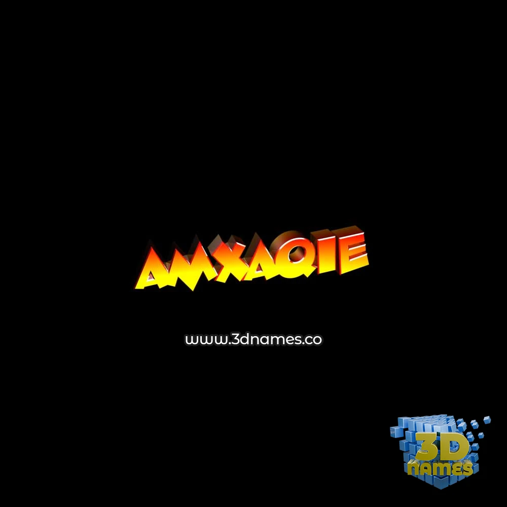 amxaqie in Black Background style - 3D name wallpaper