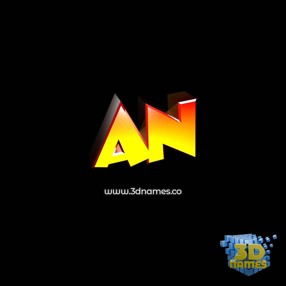 an in Black Background style - 3D name wallpaper