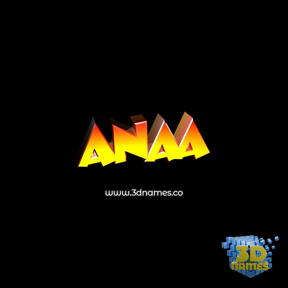 anaa in Black Background style - 3D name wallpaper