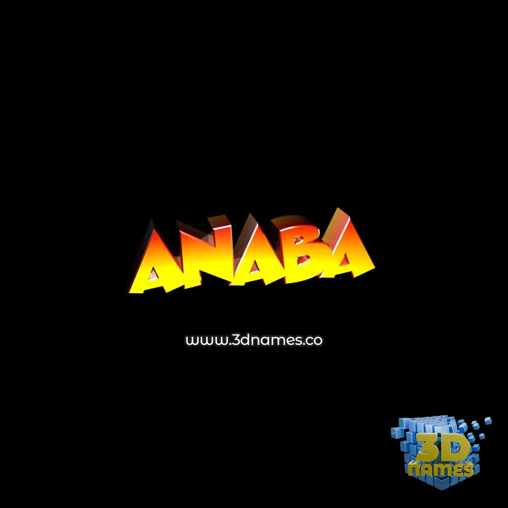 anaba in Black Background style - 3D name wallpaper