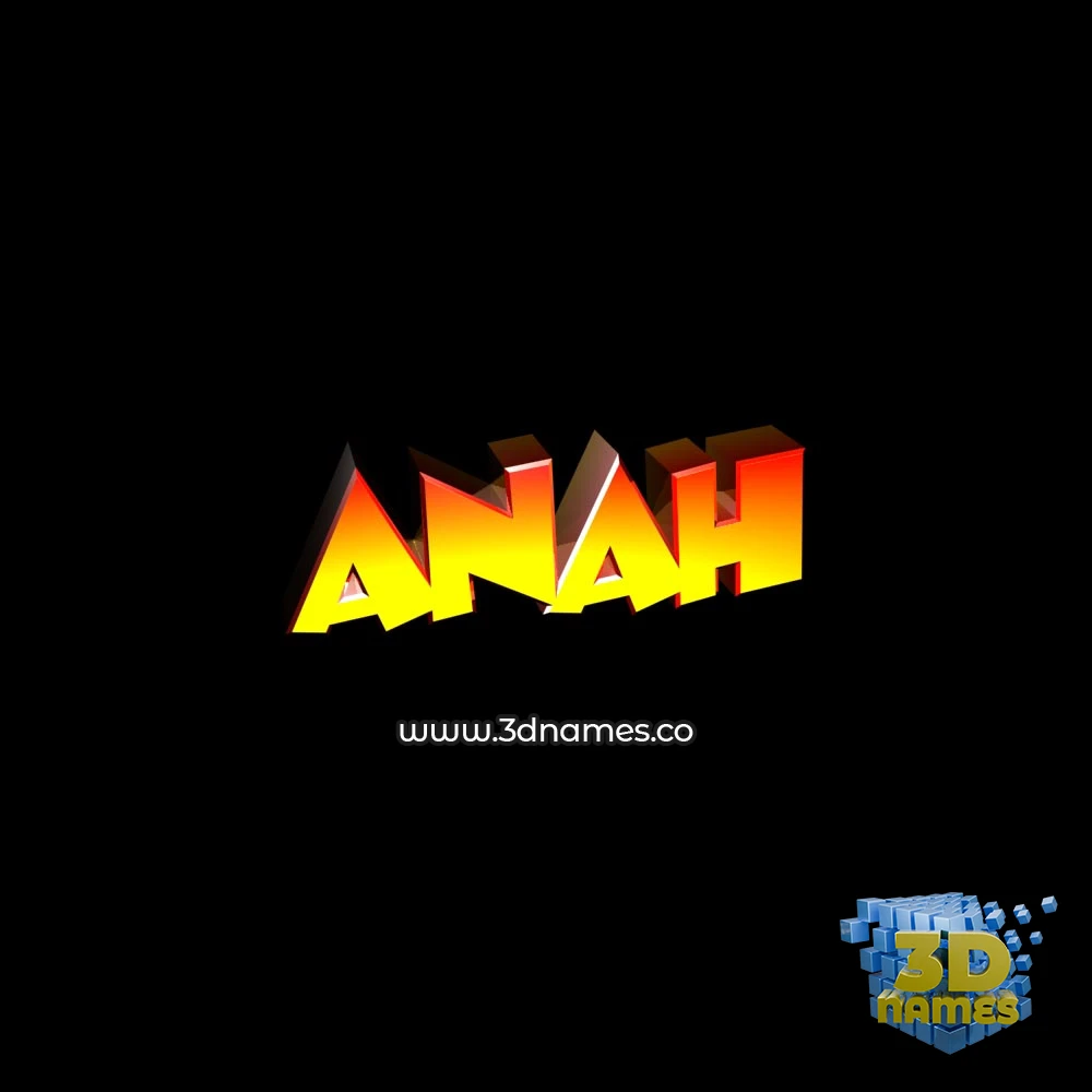anah in Black Background style - 3D name wallpaper