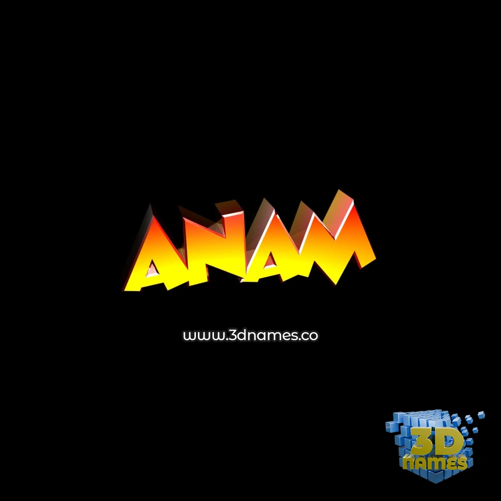 anam in Black Background style - 3D name wallpaper