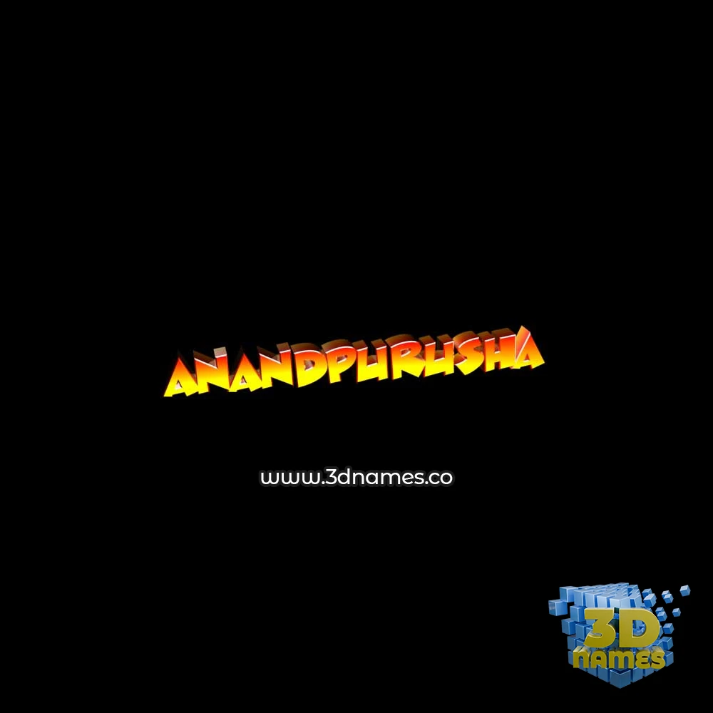 anandpurusha in Black Background style - 3D name wallpaper