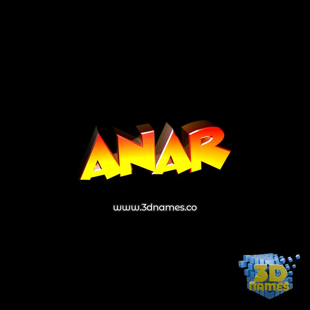 anar in Black Background style - 3D name wallpaper