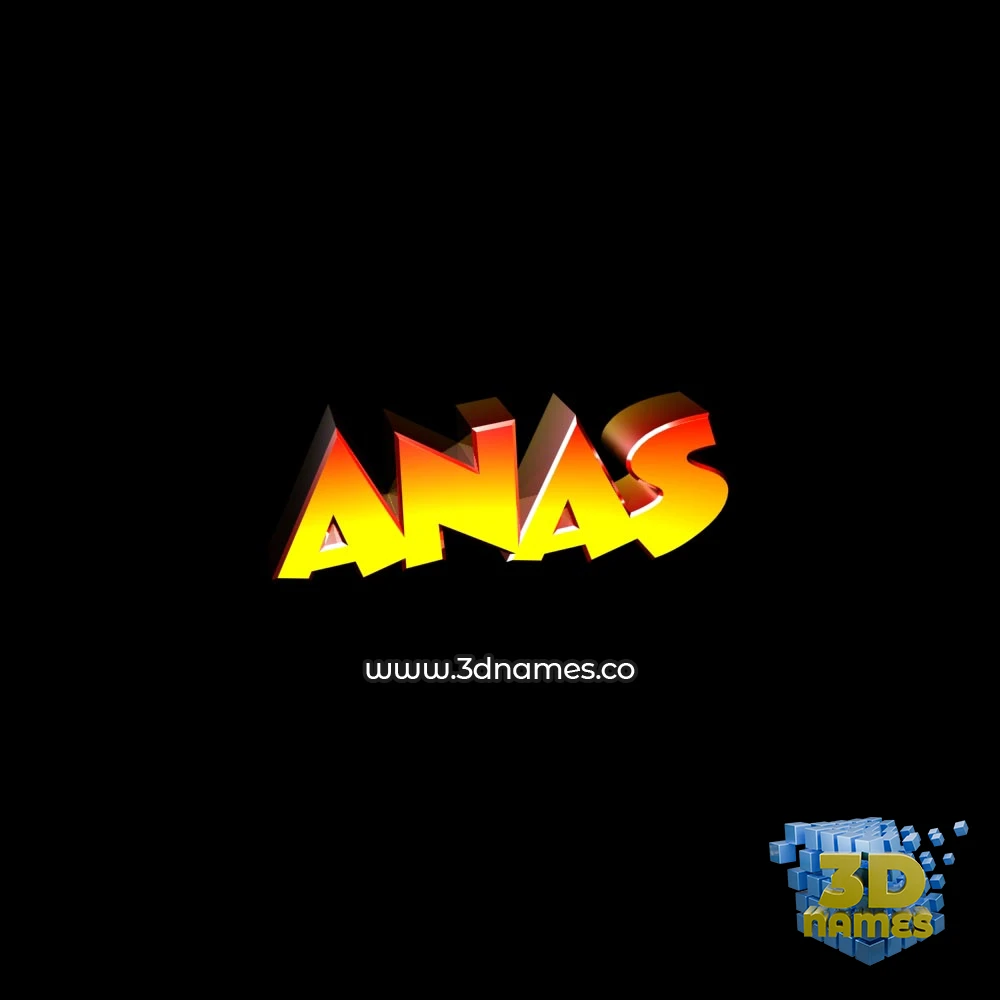 anas in Black Background style - 3D name wallpaper