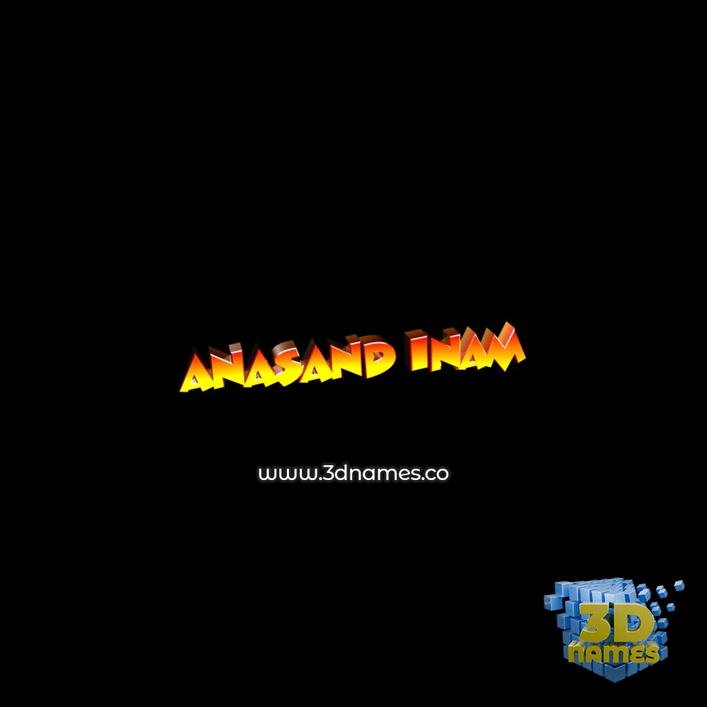 anasand inam in Black Background style - 3D name wallpaper