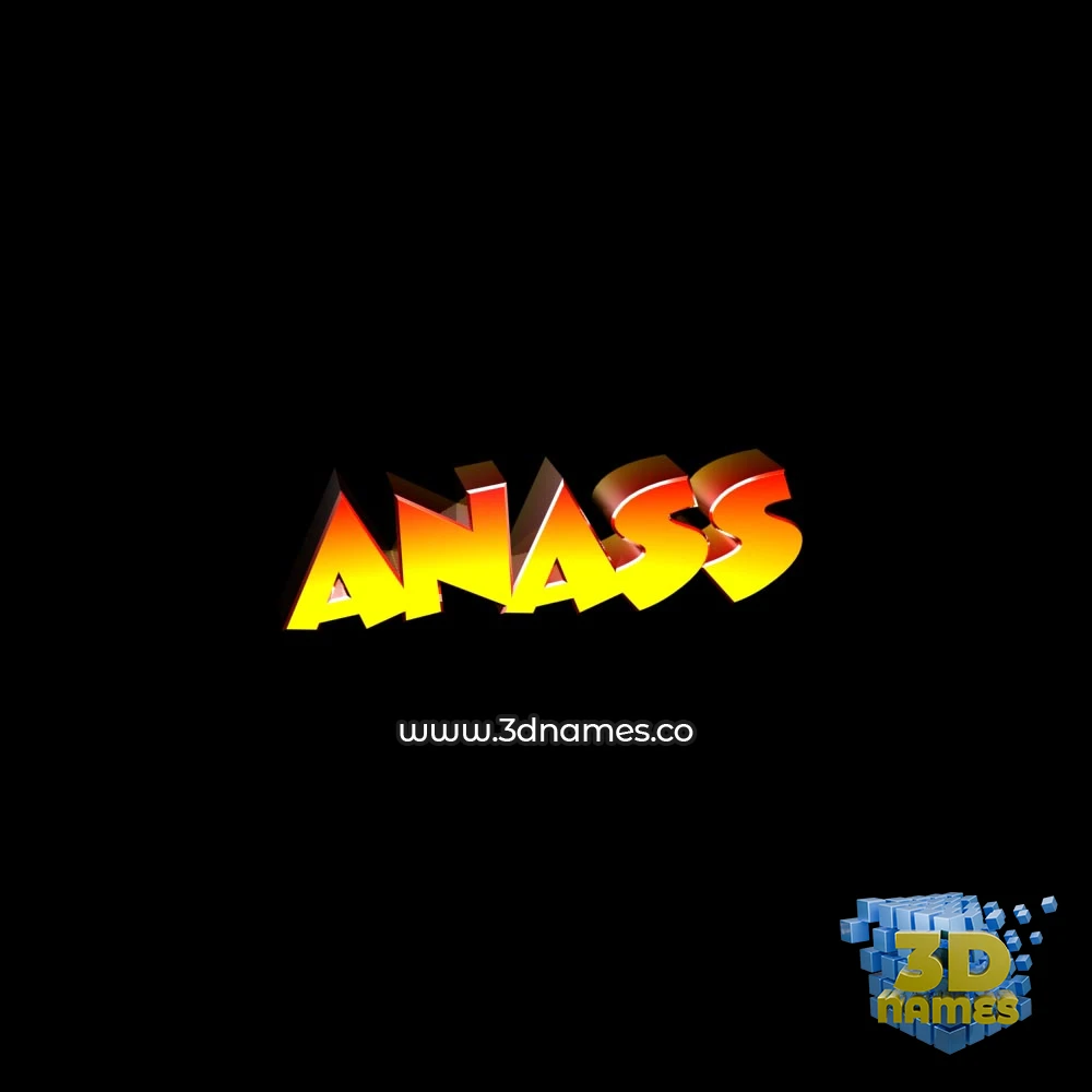 anass in Black Background style - 3D name wallpaper