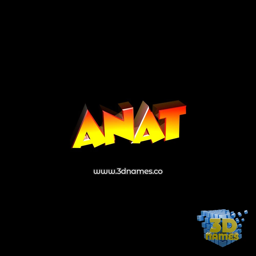 anat in Black Background style - 3D name wallpaper