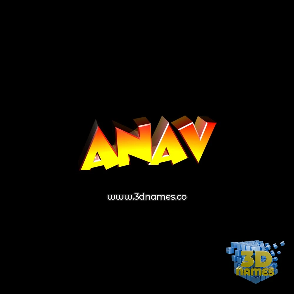anav in Black Background style - 3D name wallpaper
