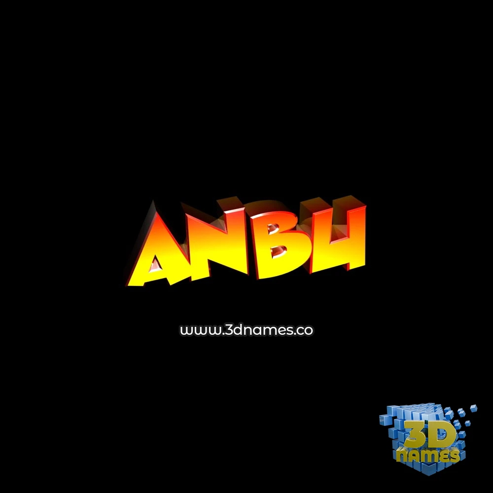 anbu in Black Background style - 3D name wallpaper
