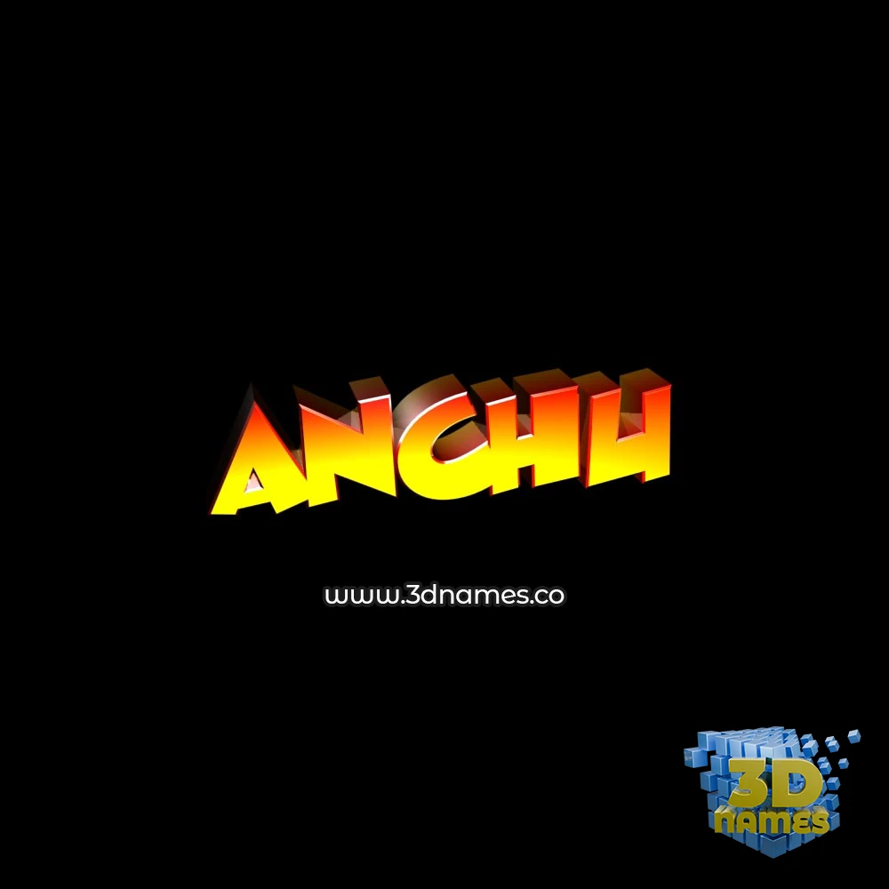 anchu in Black Background style - 3D name wallpaper