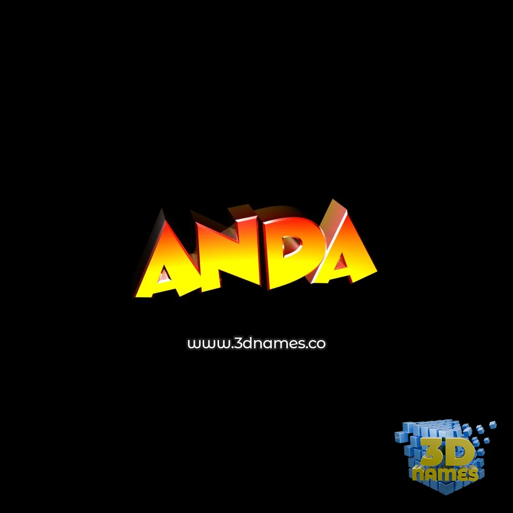 anda in Black Background style - 3D name wallpaper