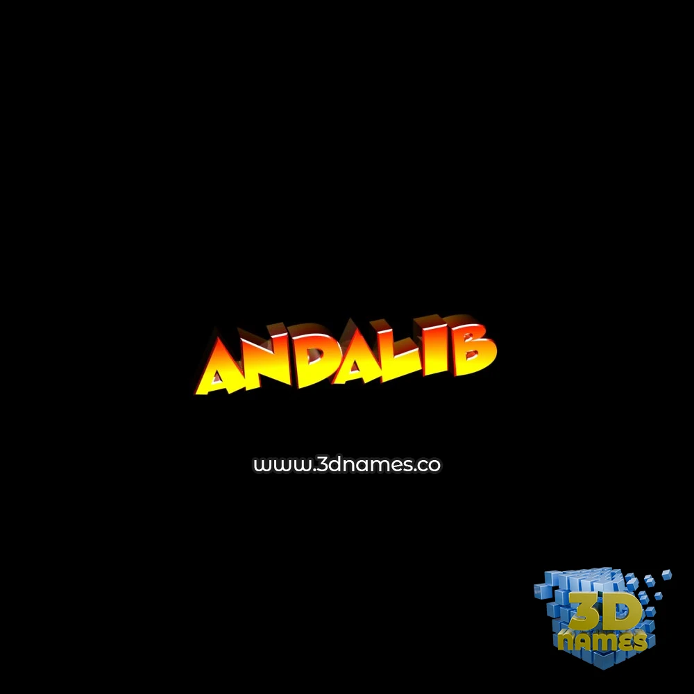andalib in Black Background style - 3D name wallpaper
