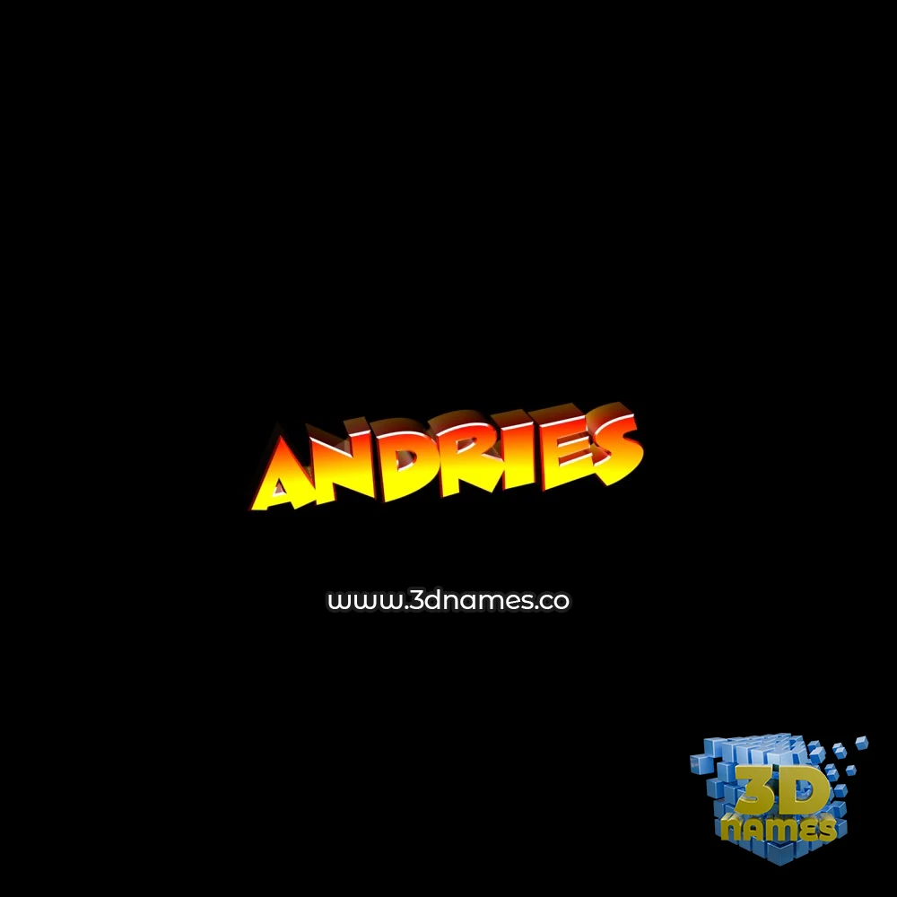 andries in Black Background style - 3D name wallpaper