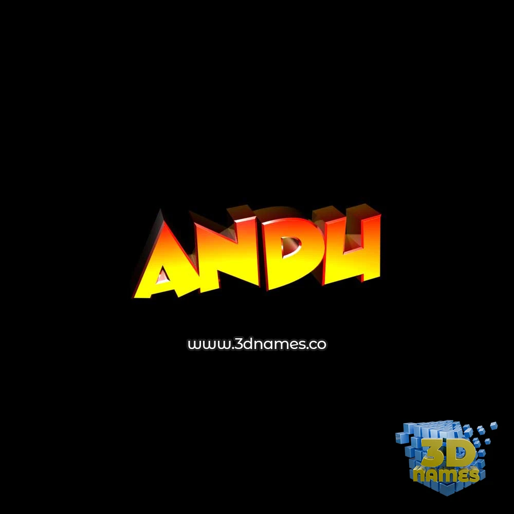 andu in Black Background style - 3D name wallpaper