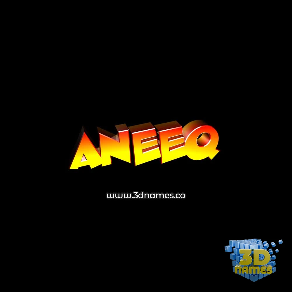 aneeq in Black Background style - 3D name wallpaper
