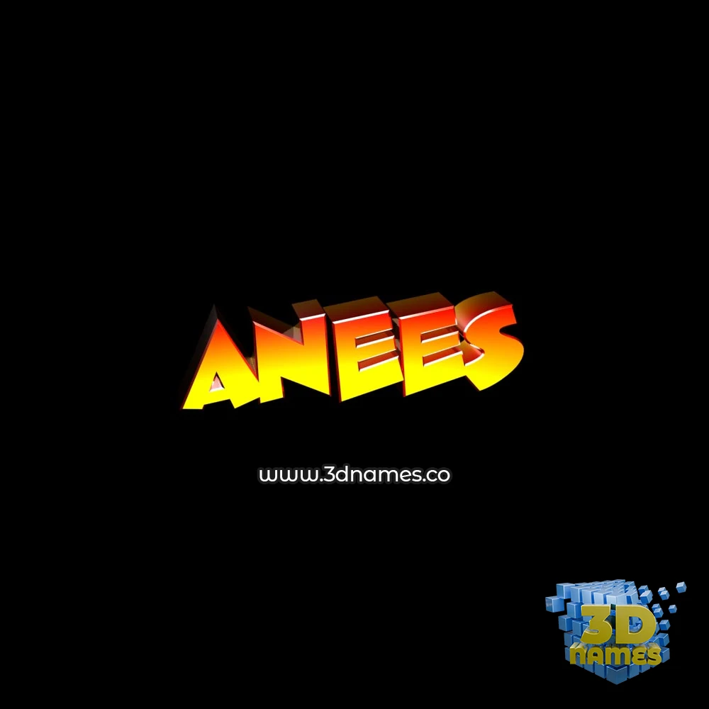 anees in Black Background style - 3D name wallpaper