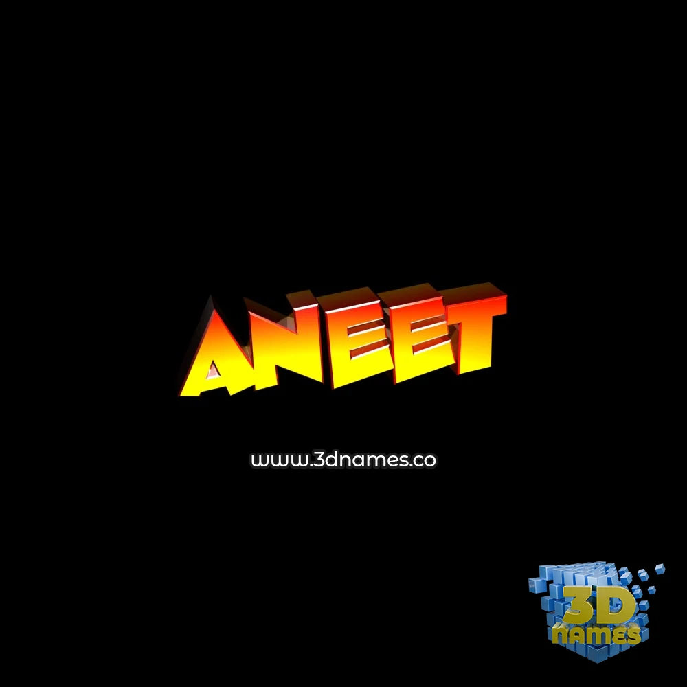aneet in Black Background style - 3D name wallpaper