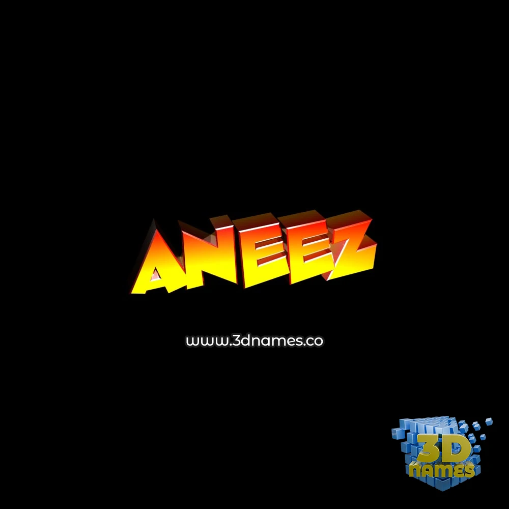 aneez in Black Background style - 3D name wallpaper