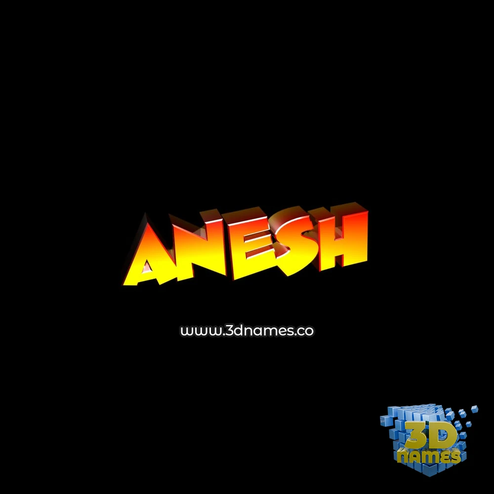 anesh in Black Background style - 3D name wallpaper