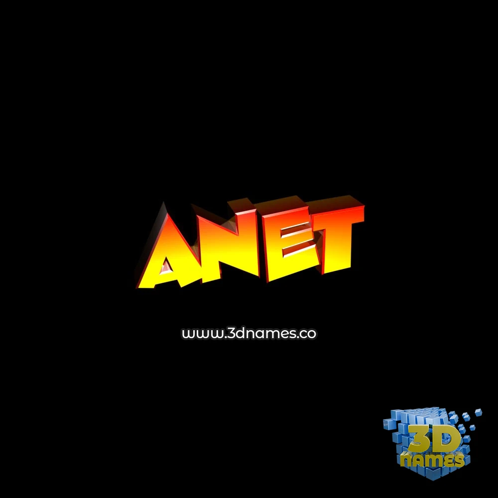 anet in Black Background style - 3D name wallpaper