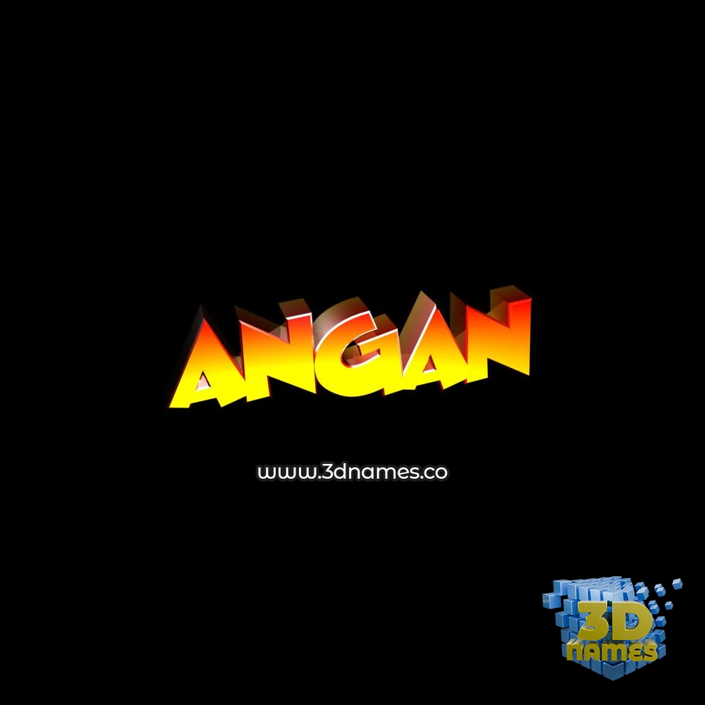 angan in Black Background style - 3D name wallpaper