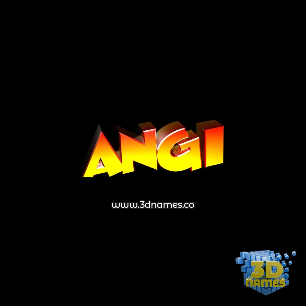 angi in Black Background style - 3D name wallpaper