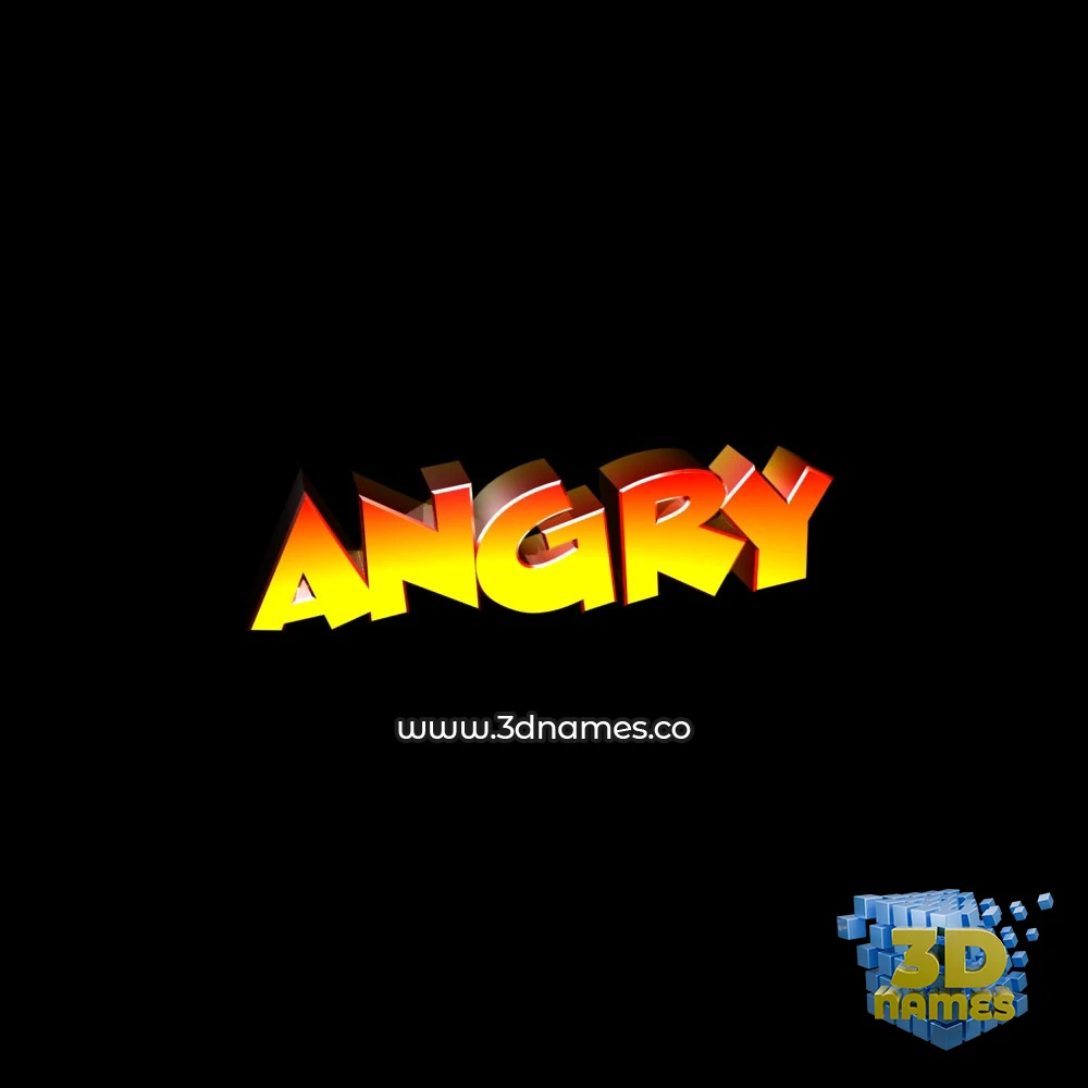 angry in Black Background style - 3D name wallpaper
