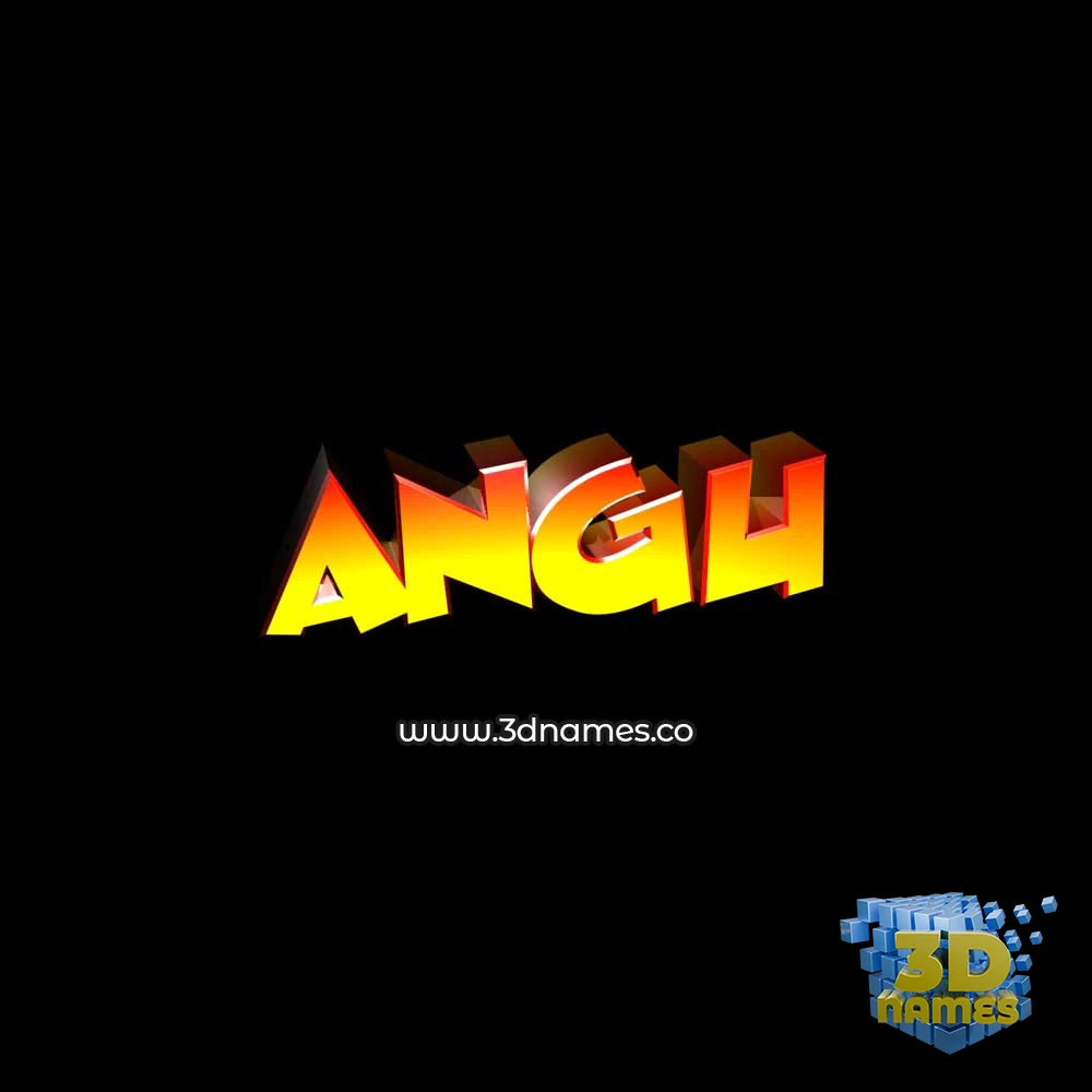 angu in Black Background style - 3D name wallpaper