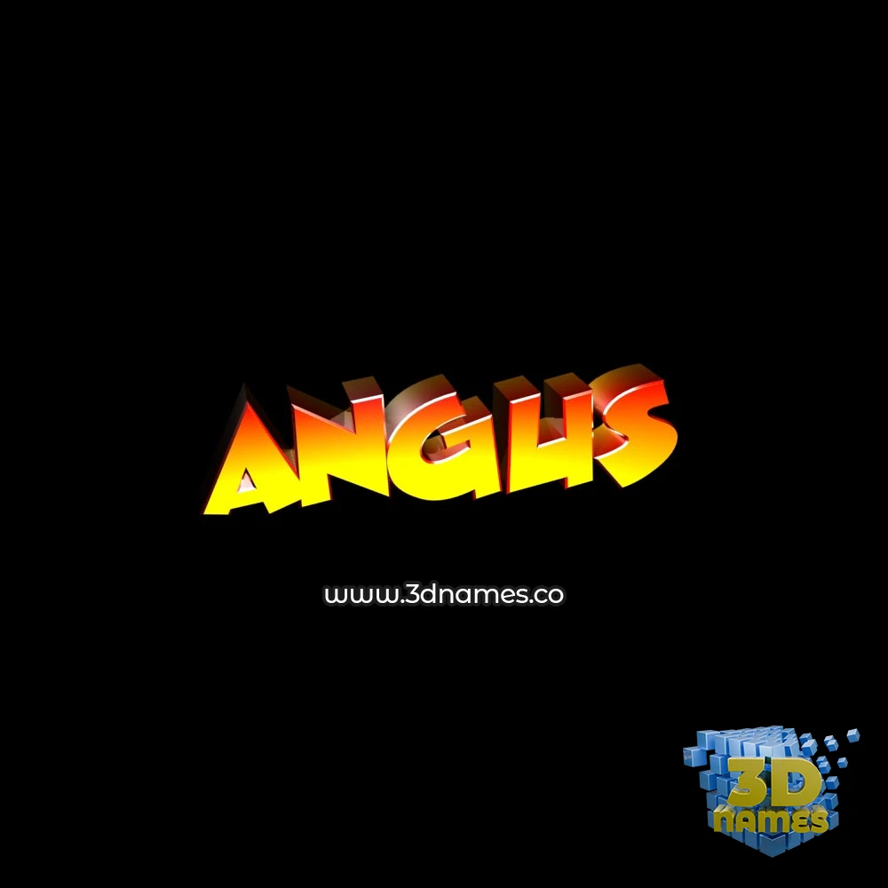 angus in Black Background style - 3D name wallpaper