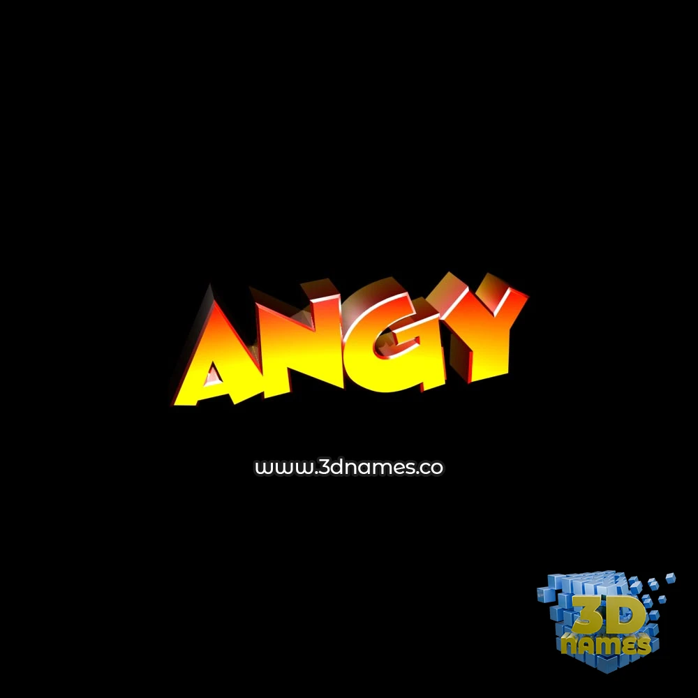 angy in Black Background style - 3D name wallpaper