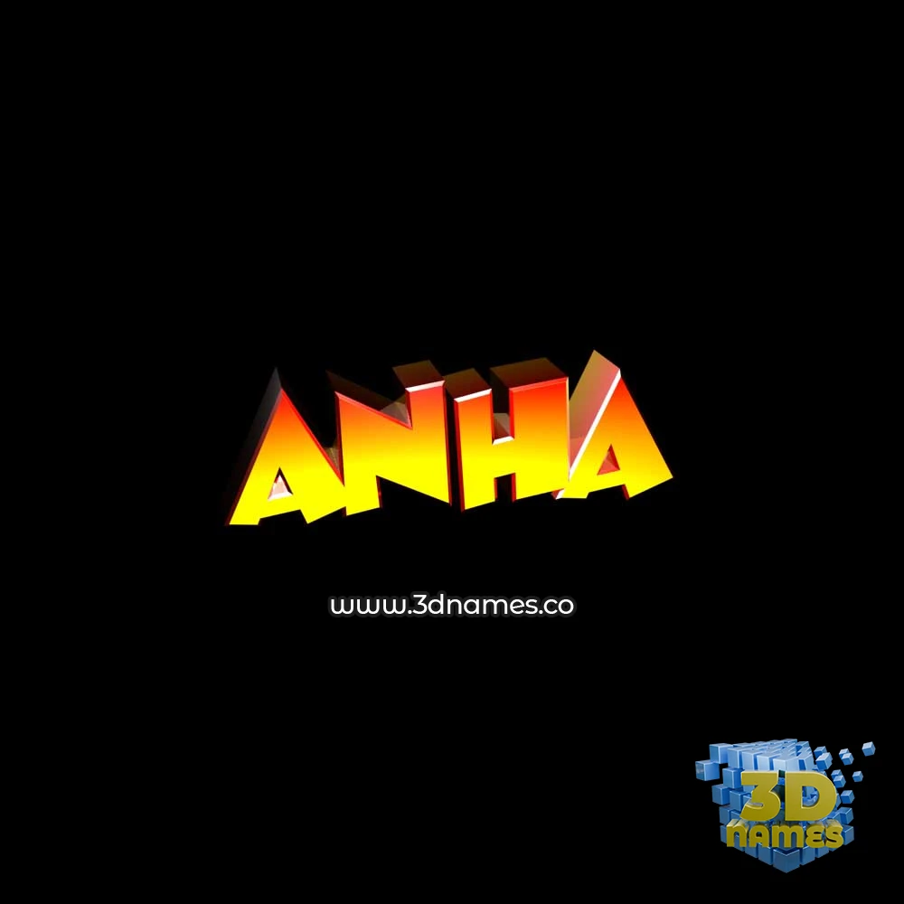 anha in Black Background style - 3D name wallpaper