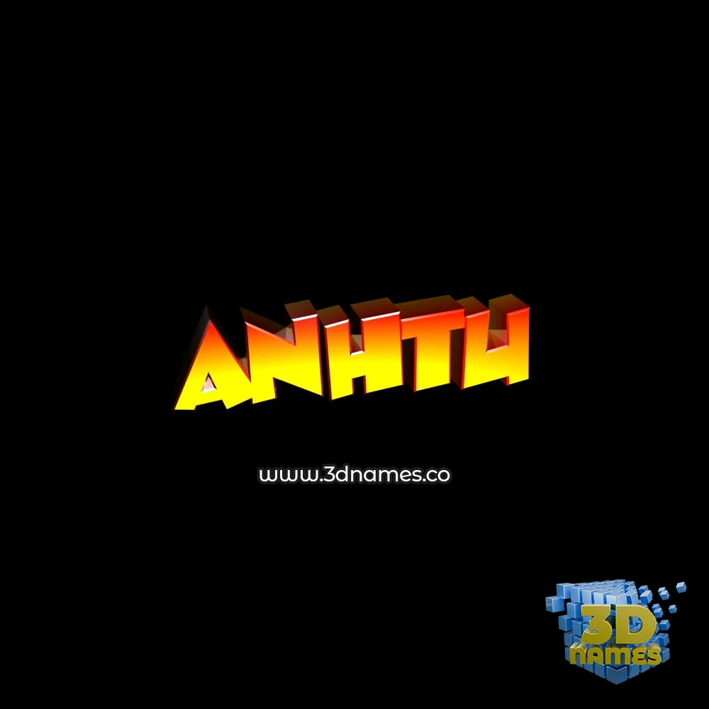 anhtu in Black Background style - 3D name wallpaper