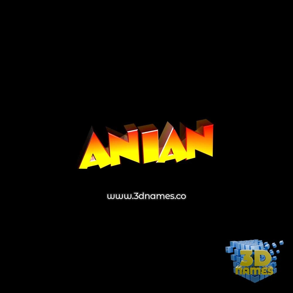 anian in Black Background style - 3D name wallpaper