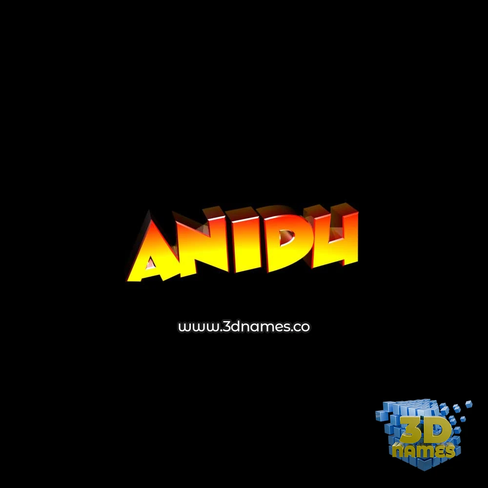 anidu in Black Background style - 3D name wallpaper