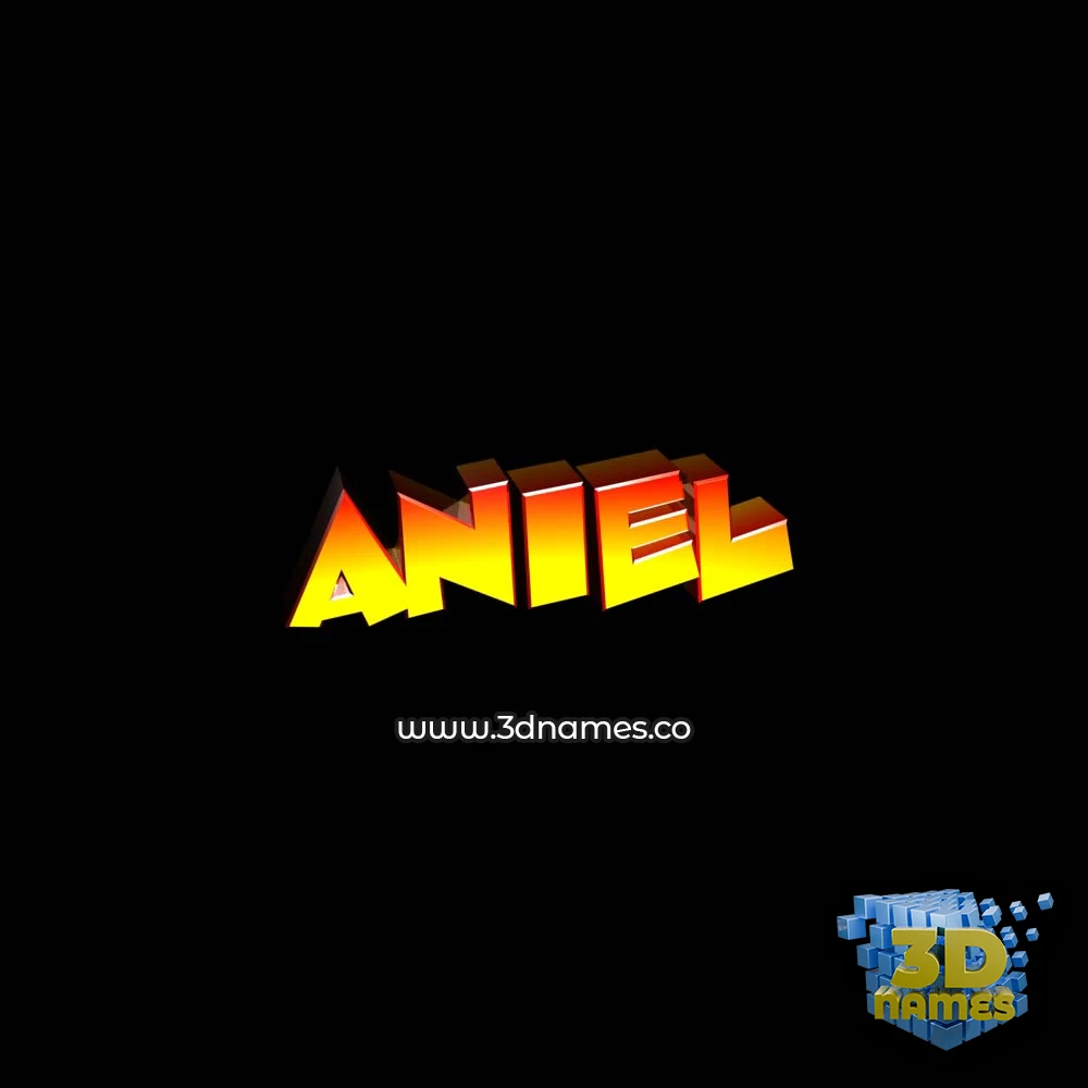 aniel in Black Background style - 3D name wallpaper