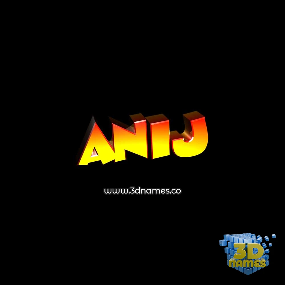 anij in Black Background style - 3D name wallpaper