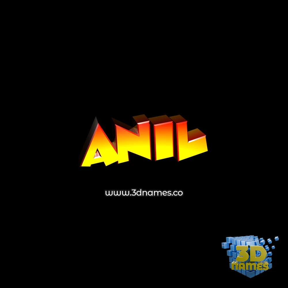 anil in Black Background style - 3D name wallpaper