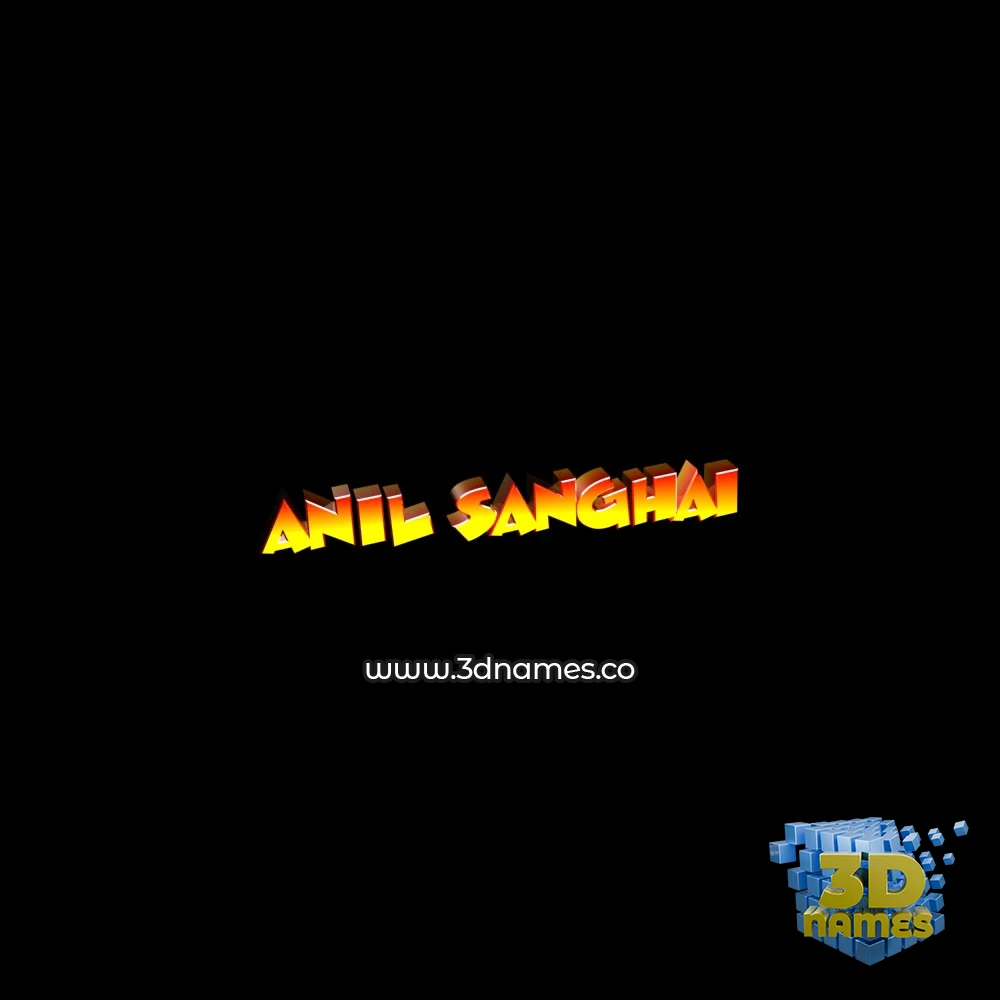 anil sanghai in Black Background style - 3D name wallpaper