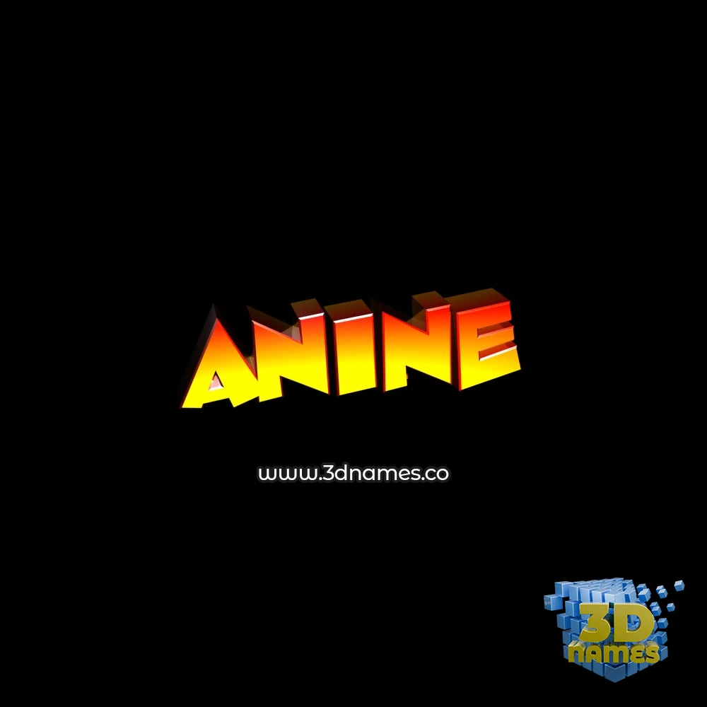 anine in Black Background style - 3D name wallpaper