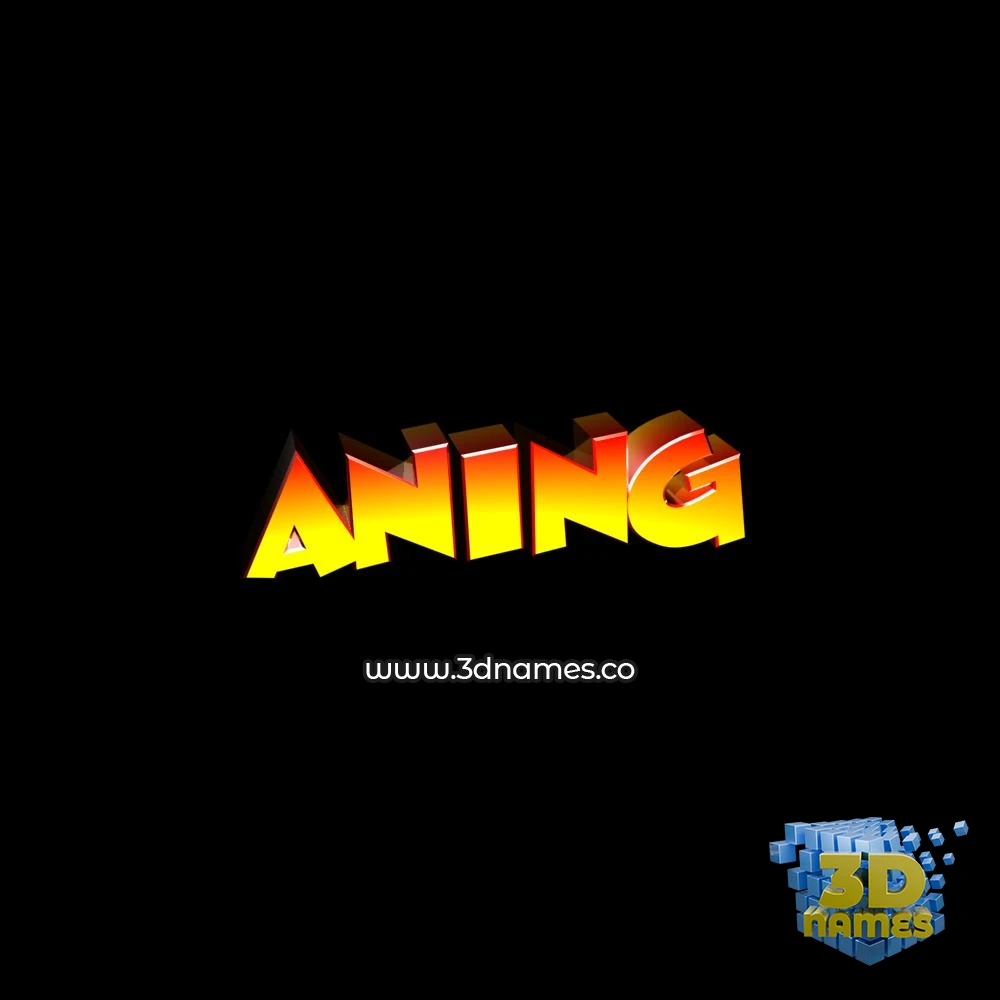 aning in Black Background style - 3D name wallpaper
