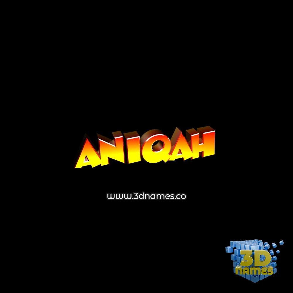 aniqah in Black Background style - 3D name wallpaper