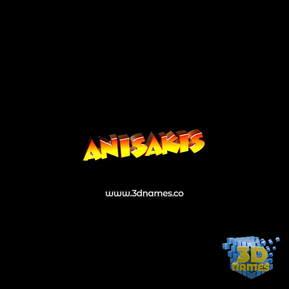 anisakis in Black Background style - 3D name wallpaper