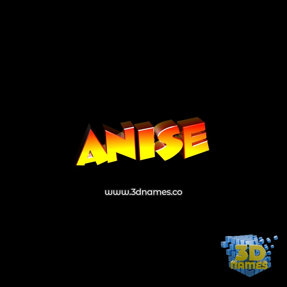 anise in Black Background style - 3D name wallpaper