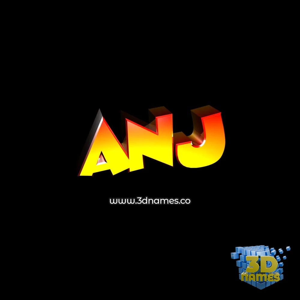 anj in Black Background style - 3D name wallpaper