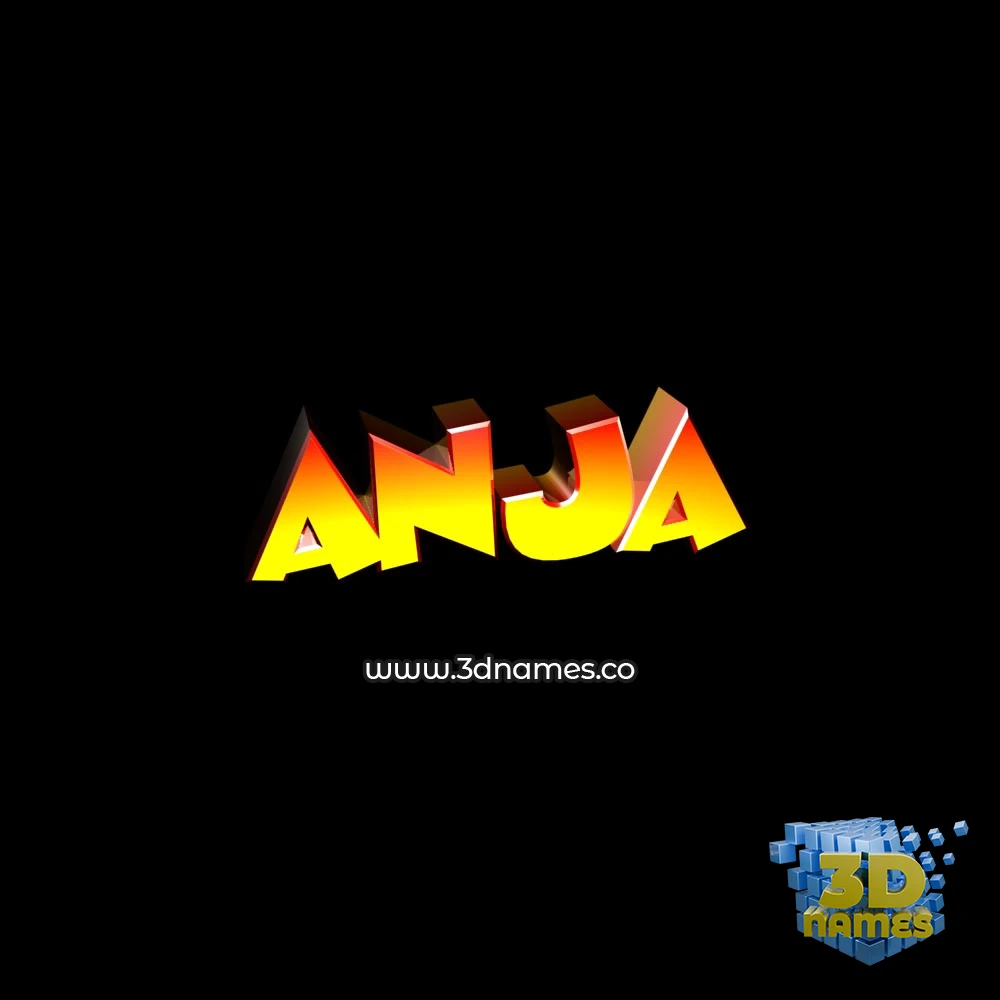 anja in Black Background style - 3D name wallpaper
