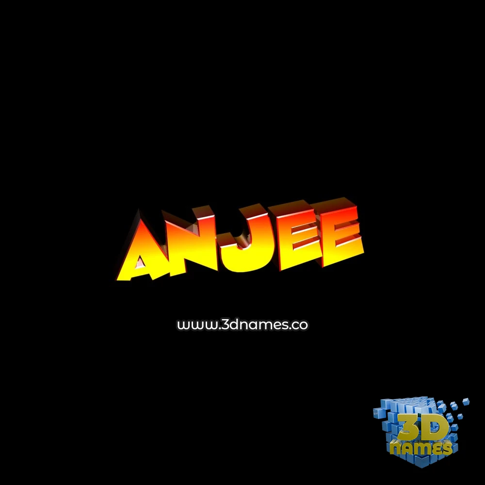 anjee in Black Background style - 3D name wallpaper