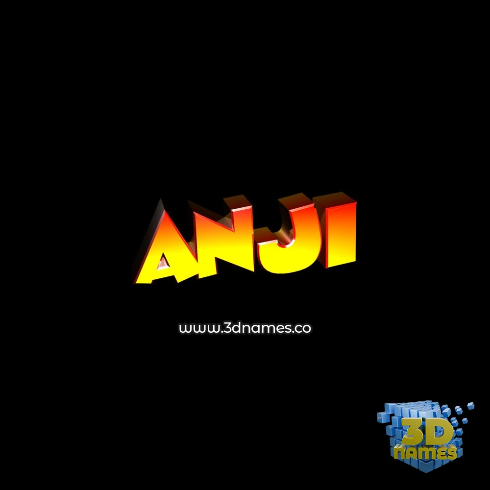 anji in Black Background style - 3D name wallpaper